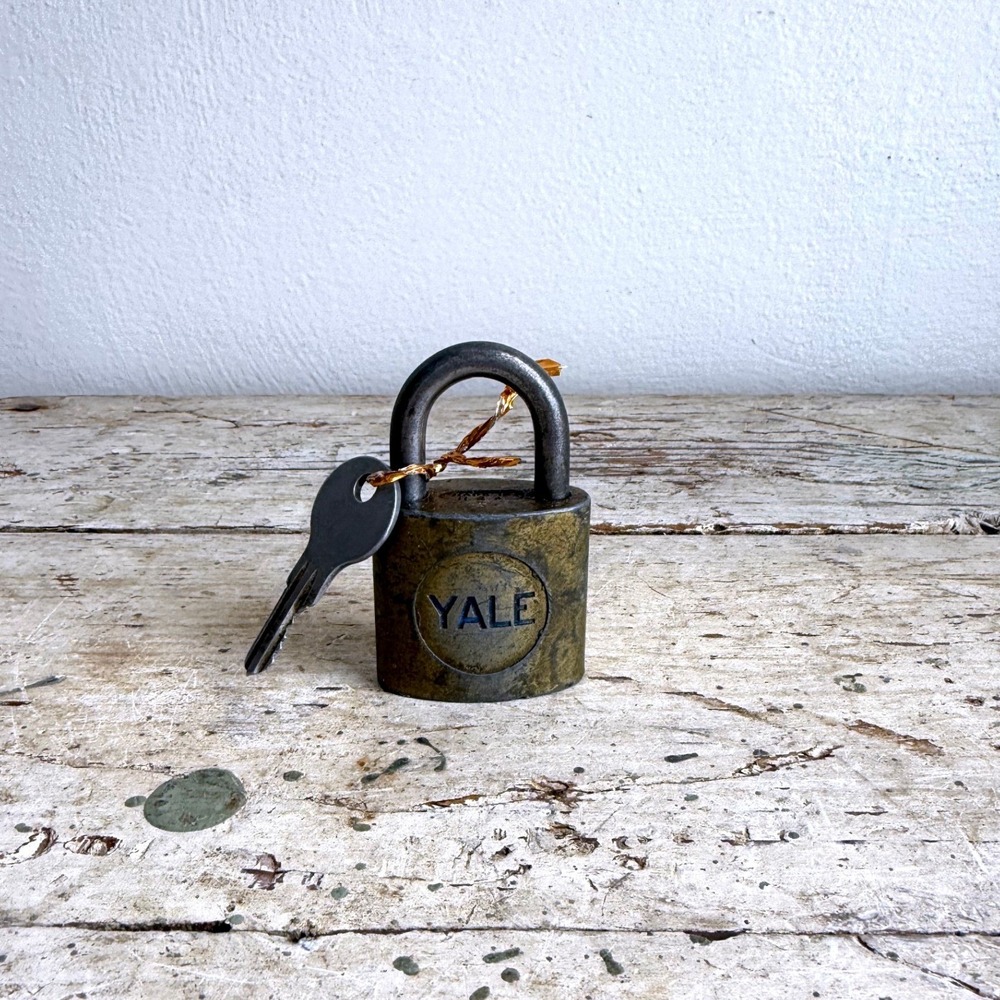 Vintage Yale Brass Padlock with Key Antique Industrial Security Lock 3 Inch - Picture 2 of 6